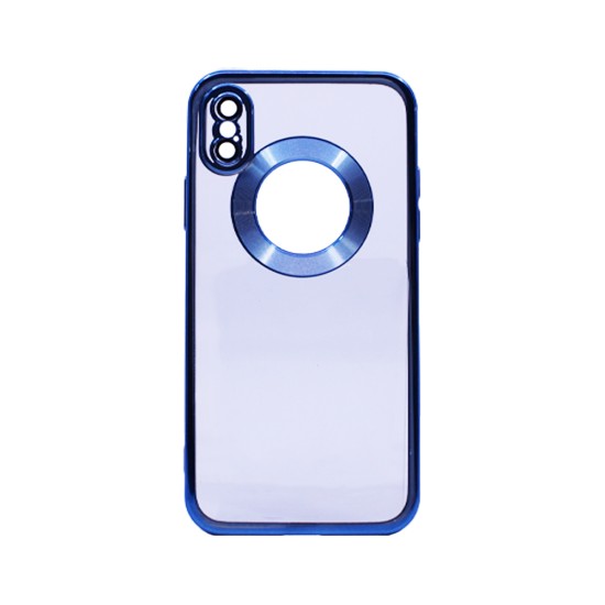 Capa de Silicone Rígida com Protetor de Câmera para Apple iPhone X/10 Azul